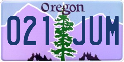 OR license plate 021JUM