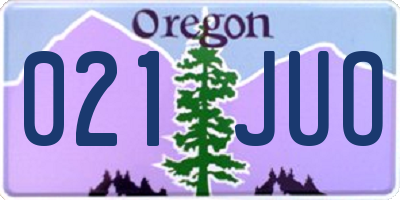 OR license plate 021JUO