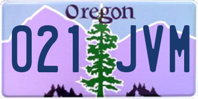 OR license plate 021JVM