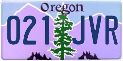 OR license plate 021JVR