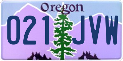 OR license plate 021JVW