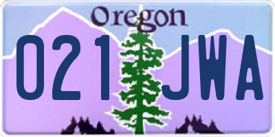 OR license plate 021JWA