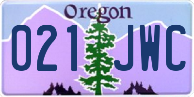 OR license plate 021JWC
