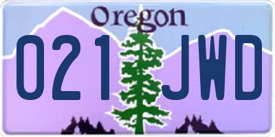 OR license plate 021JWD