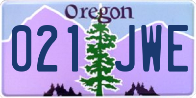 OR license plate 021JWE