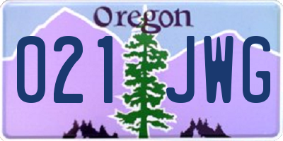 OR license plate 021JWG