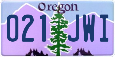 OR license plate 021JWI