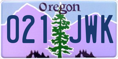 OR license plate 021JWK