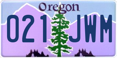 OR license plate 021JWM