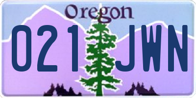 OR license plate 021JWN