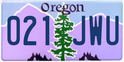 OR license plate 021JWU
