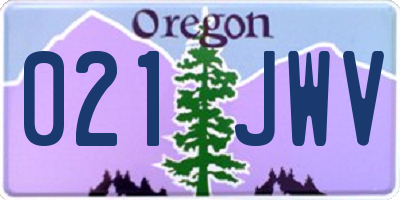 OR license plate 021JWV