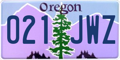OR license plate 021JWZ