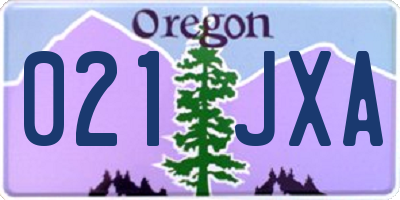 OR license plate 021JXA