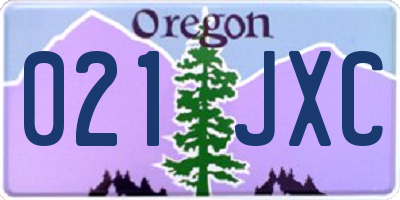OR license plate 021JXC