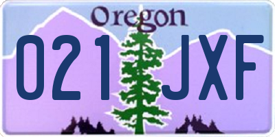 OR license plate 021JXF