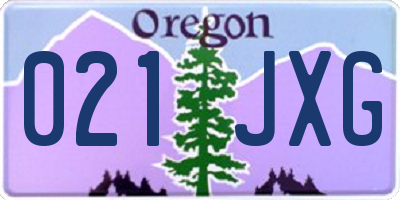 OR license plate 021JXG
