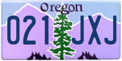 OR license plate 021JXJ