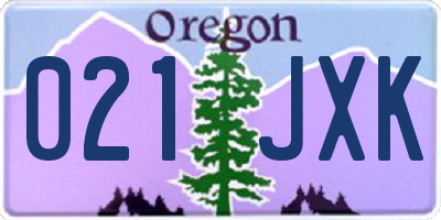 OR license plate 021JXK