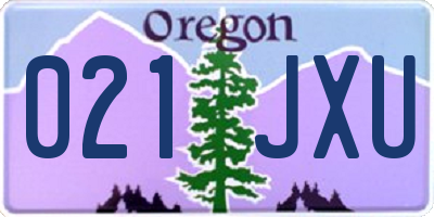OR license plate 021JXU