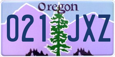 OR license plate 021JXZ