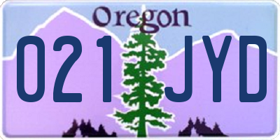 OR license plate 021JYD
