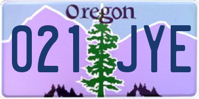 OR license plate 021JYE
