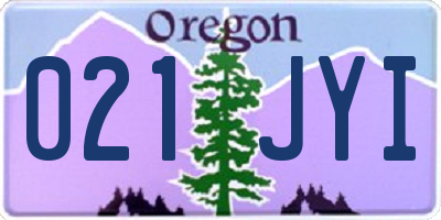OR license plate 021JYI