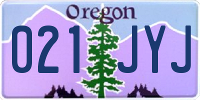 OR license plate 021JYJ