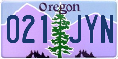 OR license plate 021JYN