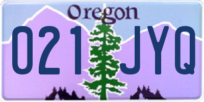 OR license plate 021JYQ