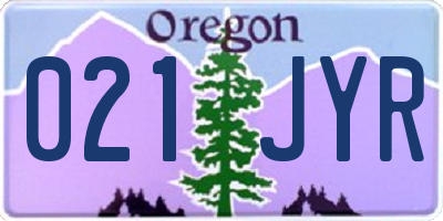 OR license plate 021JYR