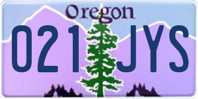 OR license plate 021JYS