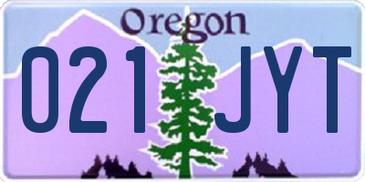 OR license plate 021JYT