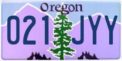 OR license plate 021JYY