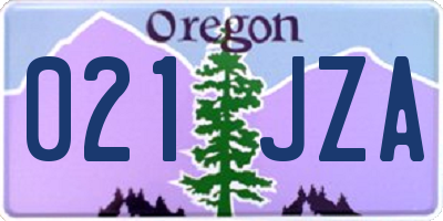 OR license plate 021JZA