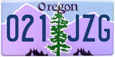 OR license plate 021JZG