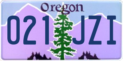 OR license plate 021JZI