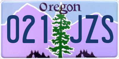 OR license plate 021JZS