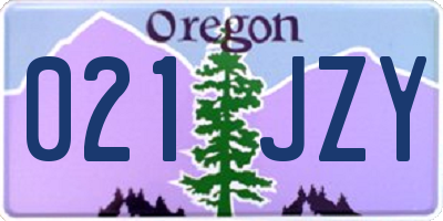 OR license plate 021JZY