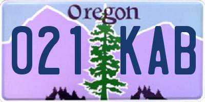 OR license plate 021KAB