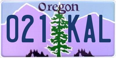 OR license plate 021KAL