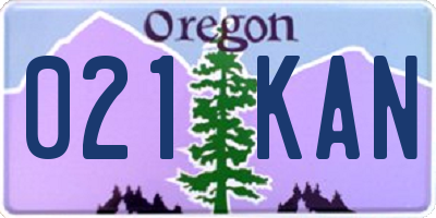 OR license plate 021KAN