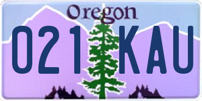 OR license plate 021KAU