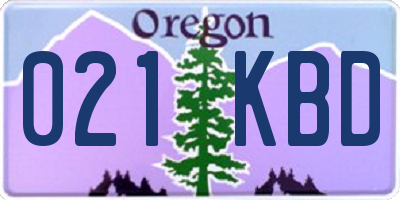 OR license plate 021KBD