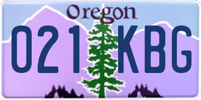 OR license plate 021KBG