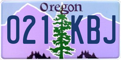 OR license plate 021KBJ