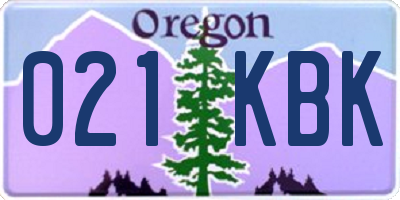 OR license plate 021KBK
