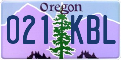 OR license plate 021KBL