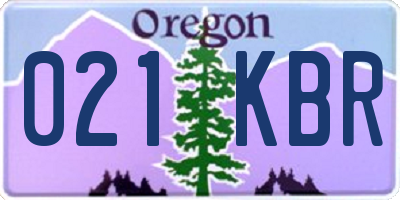 OR license plate 021KBR